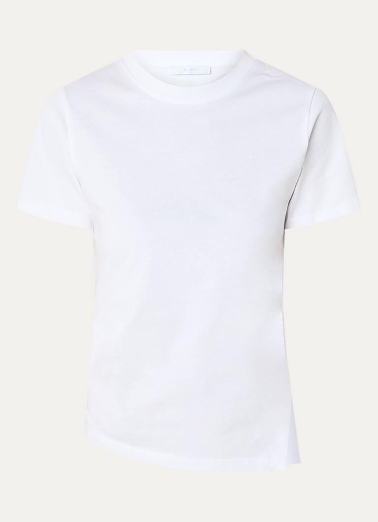 By-bar Dames Freja T-shirt met split in de kleur Wit, maat: XS