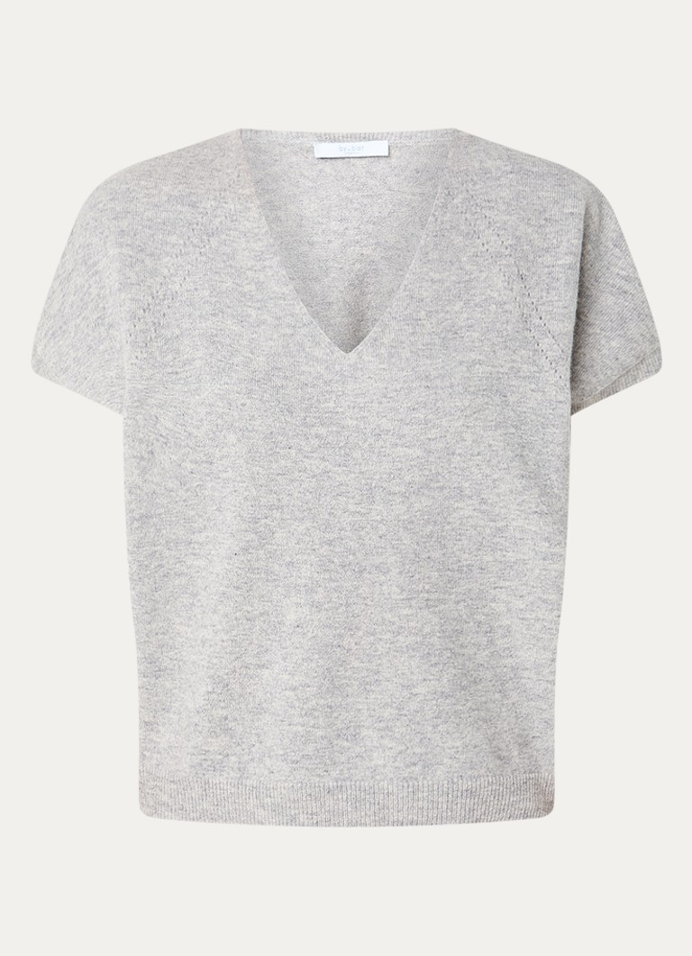By-bar Dames Sil fijngebreide spencer van merino wol in de kleur Grijsmele, maat: L
