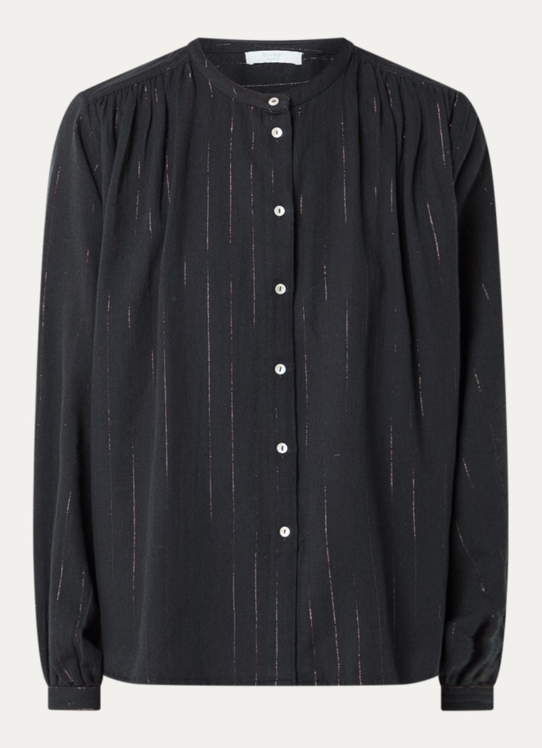 By-bar Dames Nyka blouse met streepprint in de kleur Donkerblauw, maat: XL