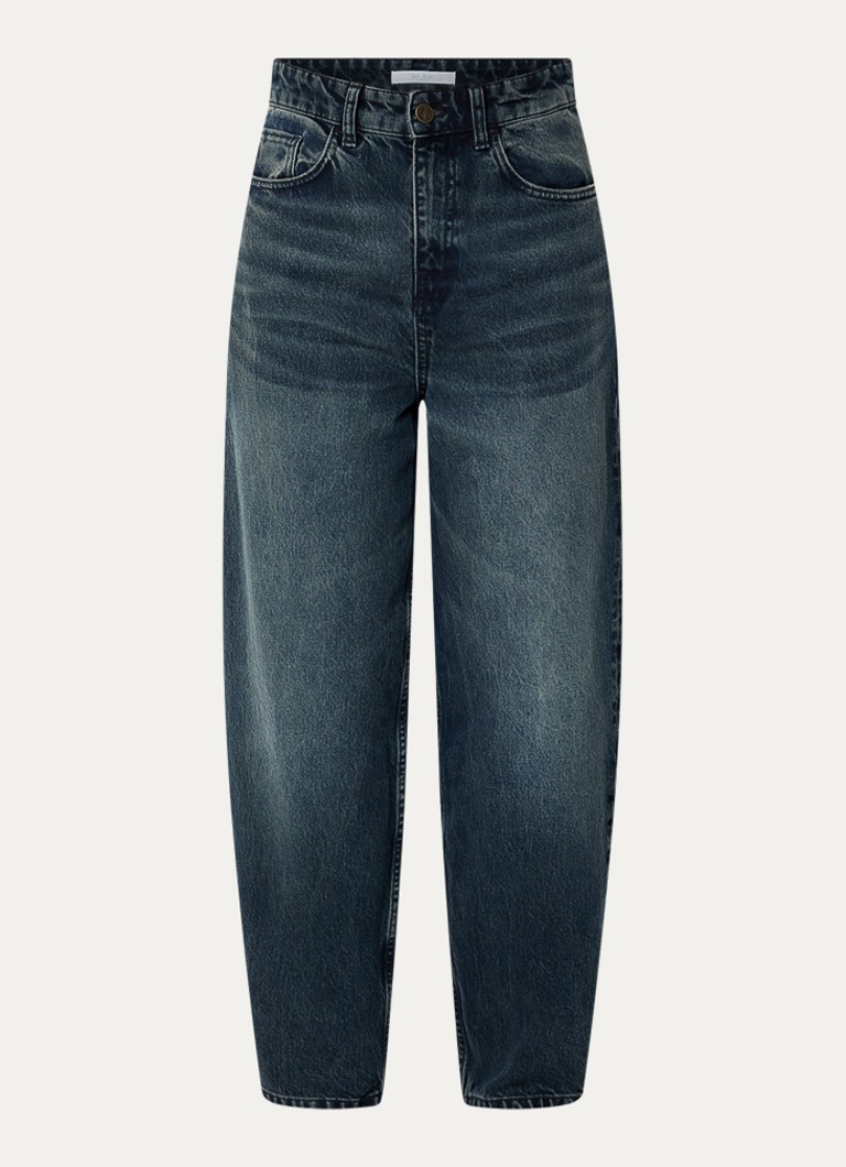 By-bar Dames Baloe high waist wide fit jeans met donkere wassing in de kleur Indigo, maat: M