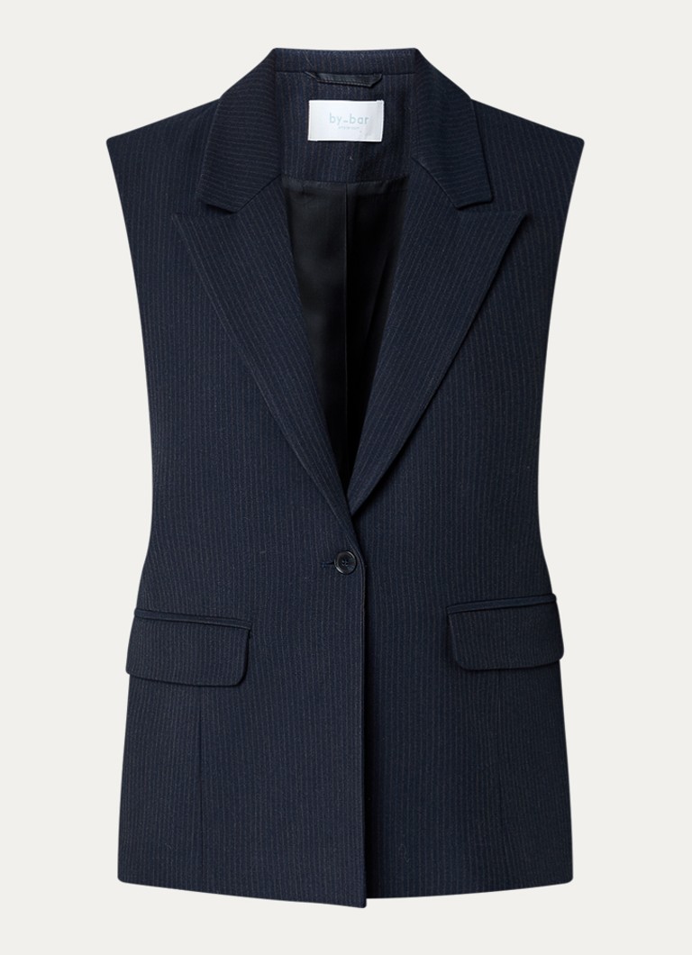 By-bar Dames Nes gilet met klepzakken in de kleur Donkerblauw, maat: M