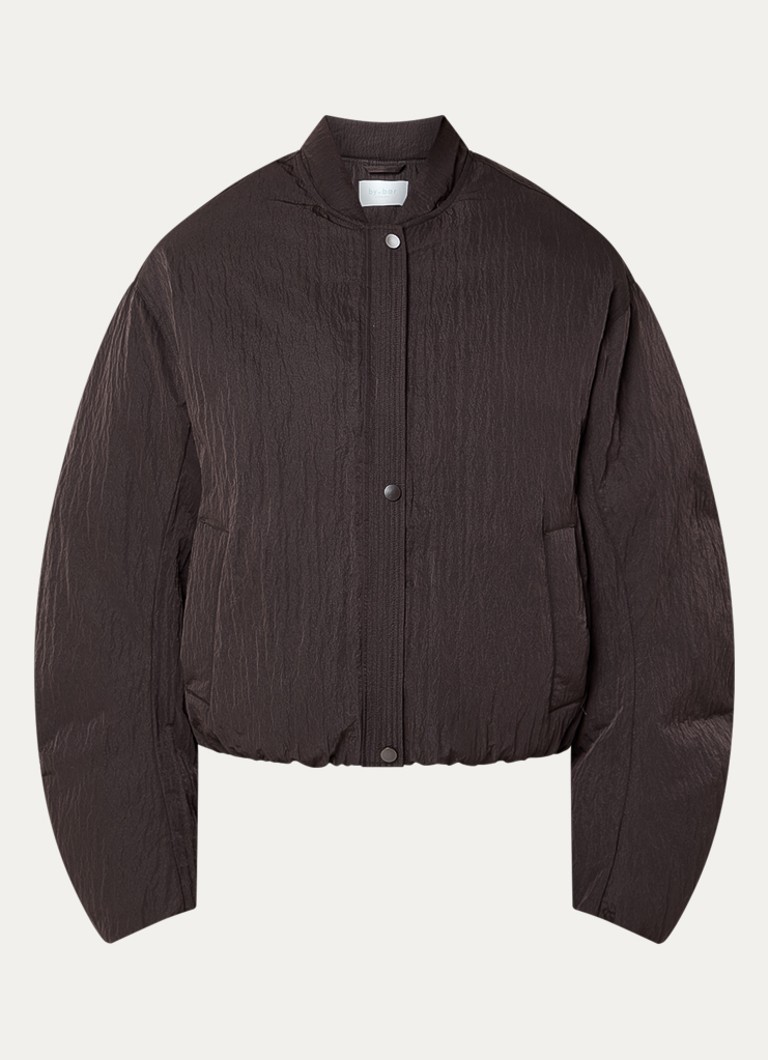 By-bar Dames Bodie bomberjack met steekzakken in de kleur Donkerbruin, maat: M