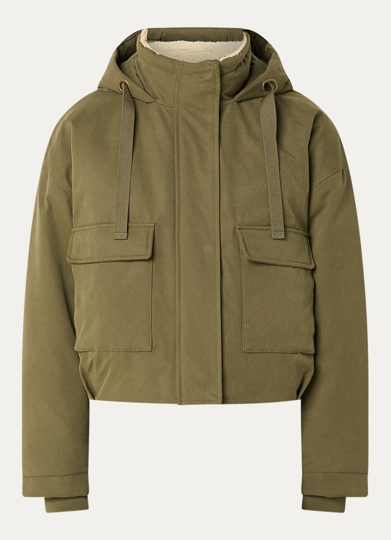 By-bar Dames Dean jack met klepzakken in de kleur Bronsgroen, maat: L