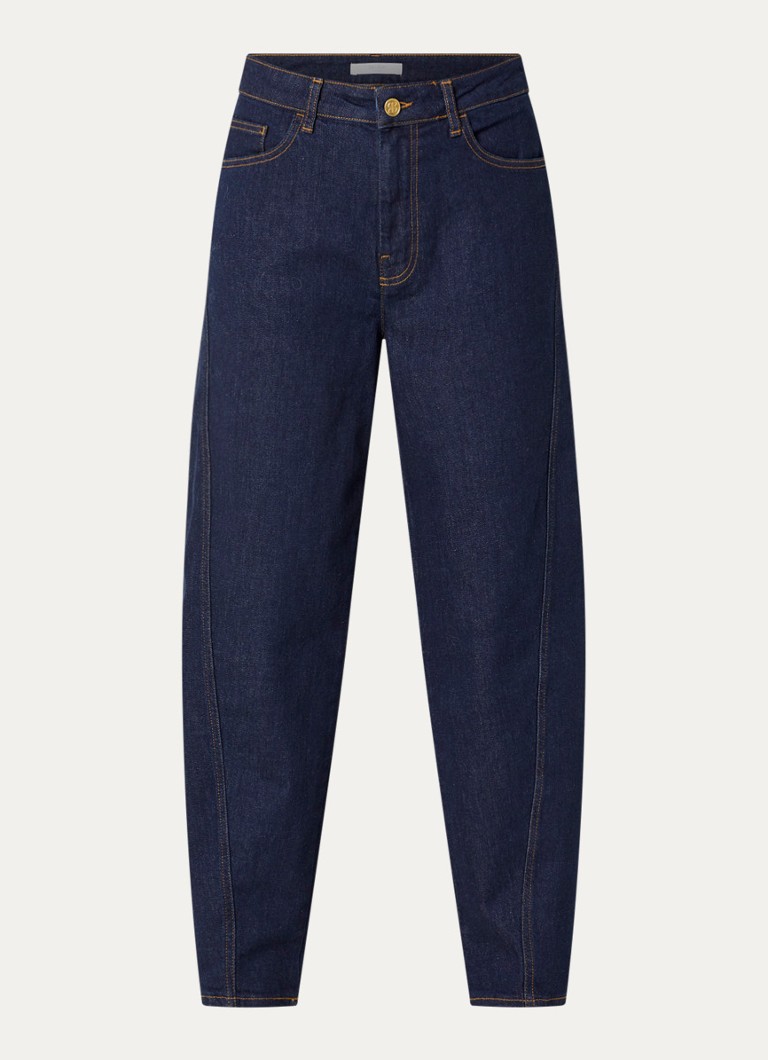 By-bar Dames Begum high waist balloon fit jeans met donkere wassing in de kleur Jeans, maat: L