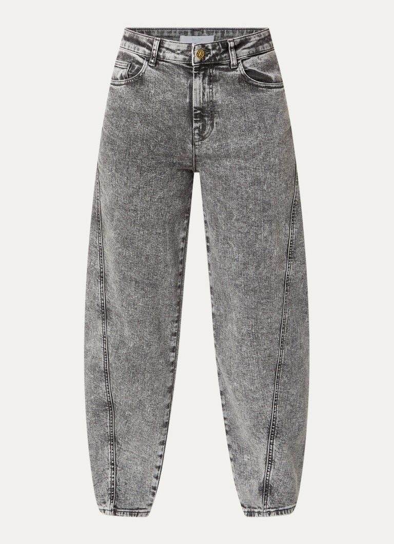 By-bar Dames Begum high waist balloon fit jeans met gekleurde wassing in de kleur Grijs, maat: XS