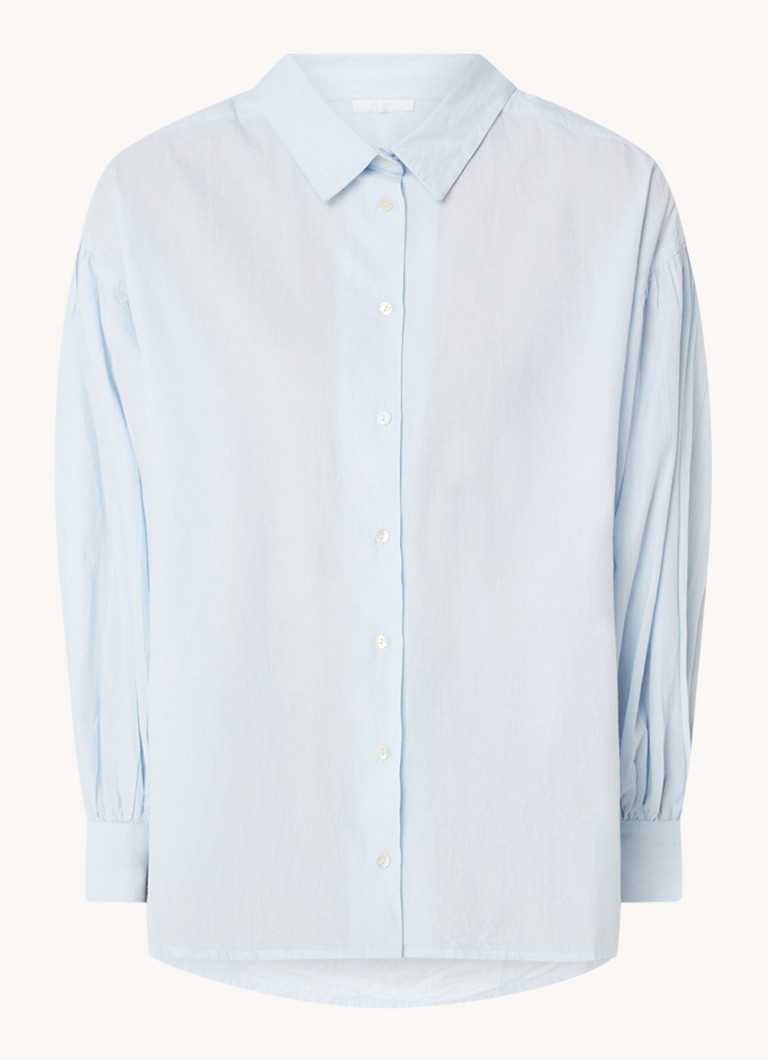 By-bar Dames Sarah oversized blouse met pofmouw in de kleur Lichtblauw, maat: s