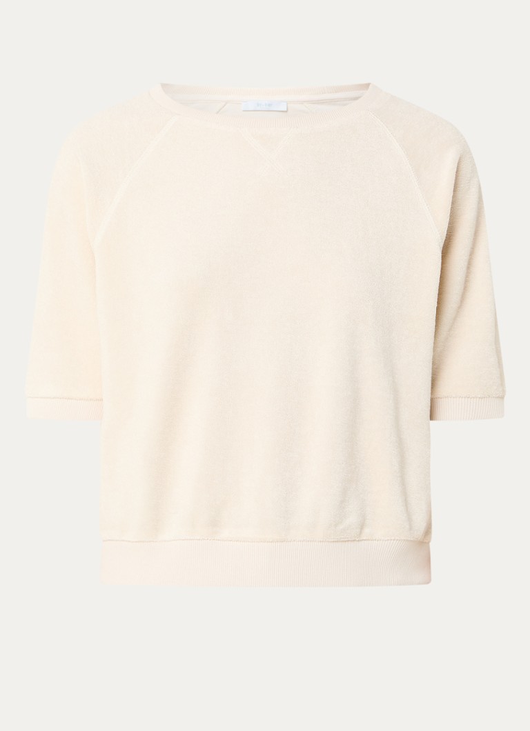 By-bar Dames Neva sweater van badstof in katoenblend in de kleur Creme, maat: M