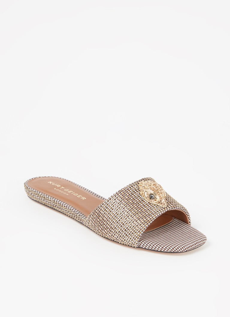 Kurt Geiger Dames Kensington slipper met strass in de kleur Beige, maat: 39