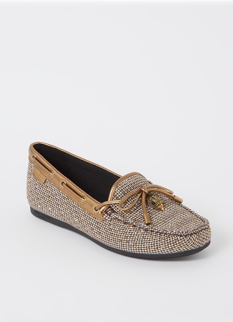 Kurt Geiger Dames Eagle mocassin met leren details en strass in de kleur Beige, maat: 41
