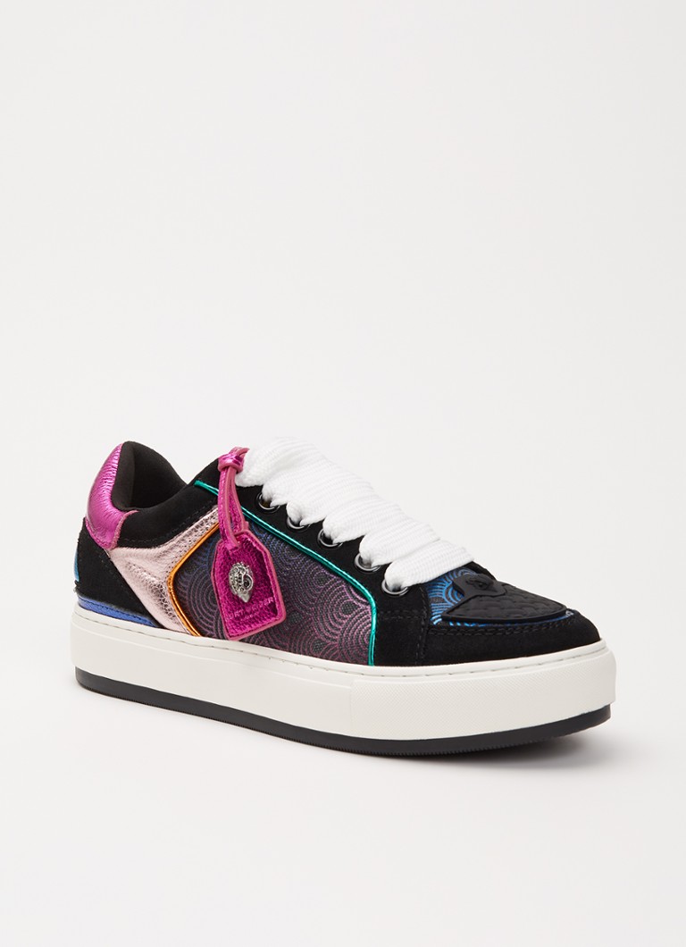 Kurt Geiger Dames Southbank Tag sneaker van leer met metallic details in de kleur Zwart, maat: 36