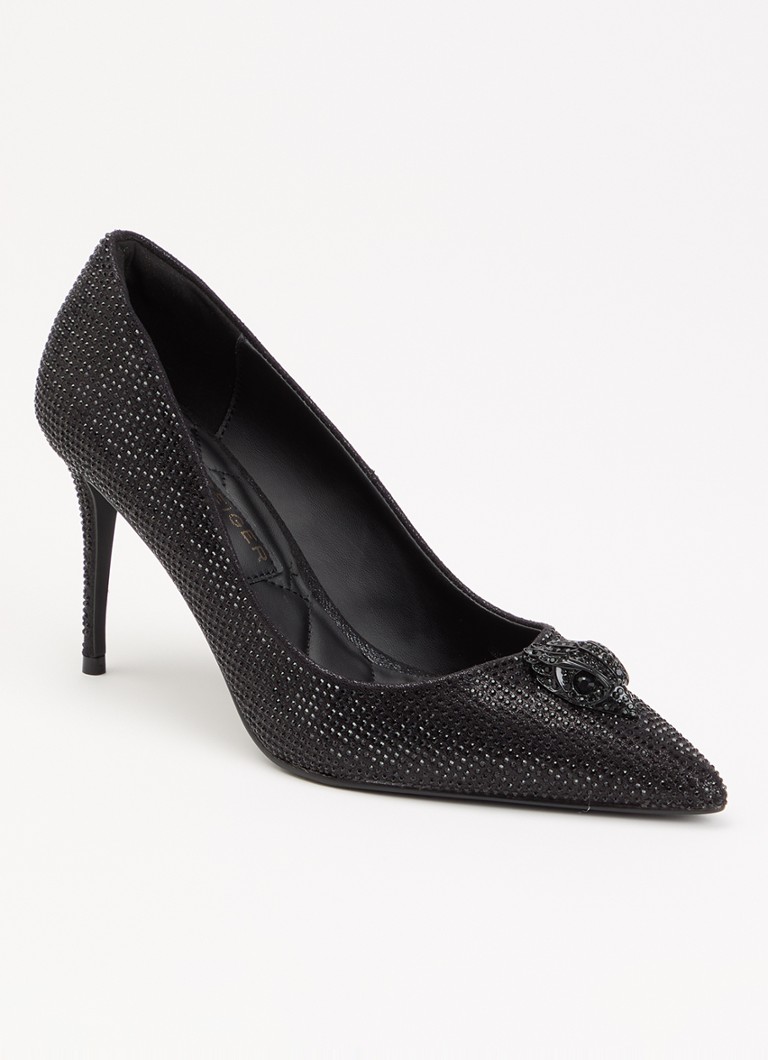 Kurt Geiger Dames Belgravia Eagle Court pumps met strass in de kleur Zwart, maat: 37