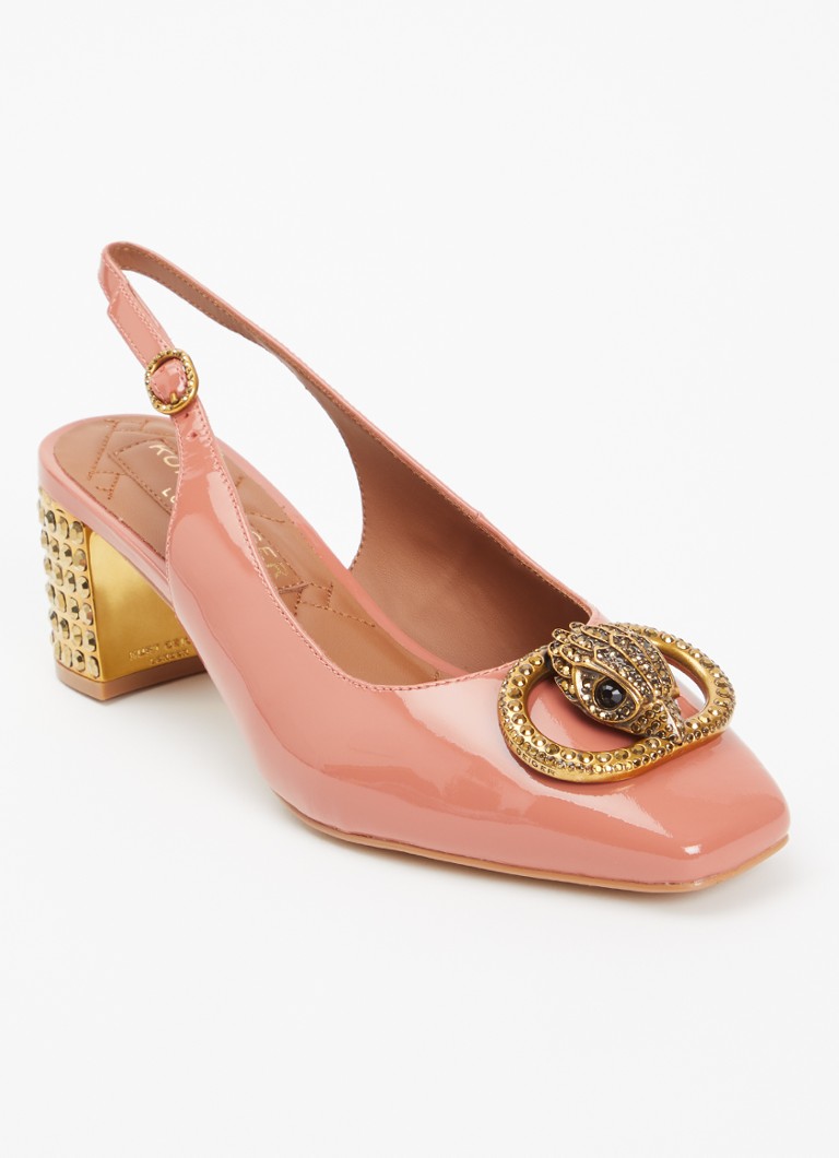 Kurt Geiger Dames Chelsea Block slingback van leer in de kleur Oudroze, maat: 36