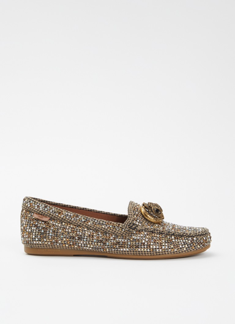 Kurt Geiger Dames Mocassin met strass in de kleur Zand, maat: 37