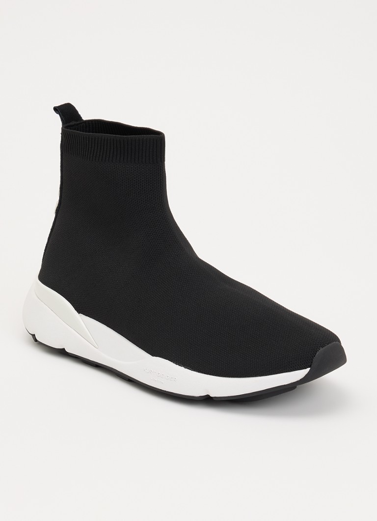 Kurt Geiger Dames Sneaker met gebreid bovenwerk en suède details in de kleur Zwart, maat: 37