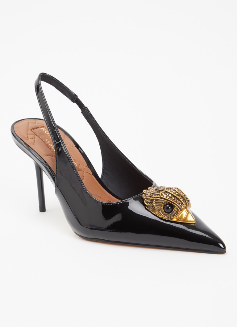 Kurt Geiger Dames Large Eagle slingback van leer in de kleur Zwart, maat: 38