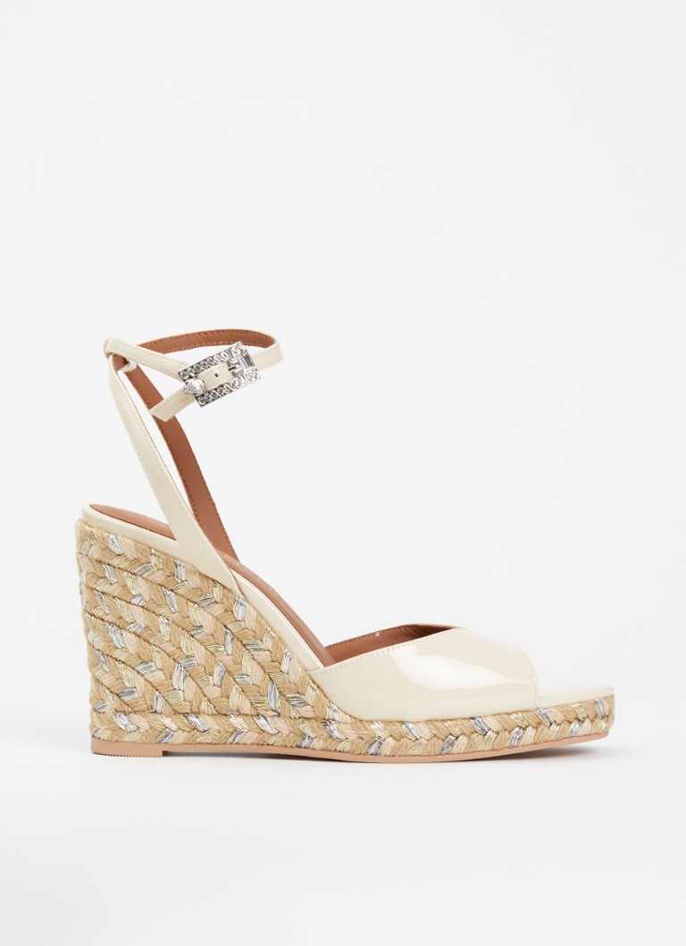 Kurt Geiger Dames Sleehak van lakleer met metallic details in de kleur Ivoor, maat: 39