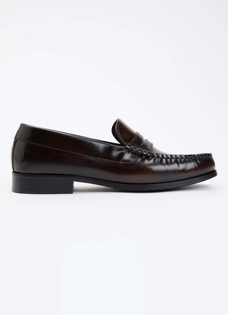 ALOHAS Dames Rivet loafer van leer in de kleur Donkerbruin, maat: 36