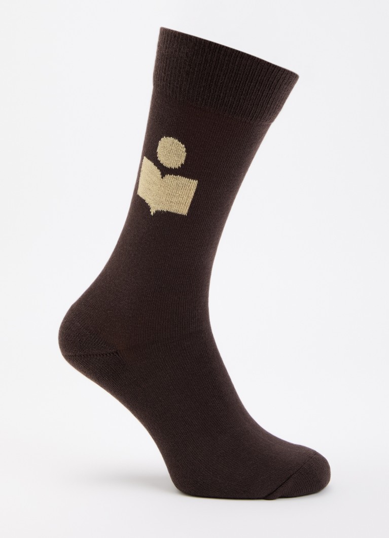 Isabel Marant Dames Siloki sok met logo in de kleur Chocoladebruin, maat: ONE SIZE