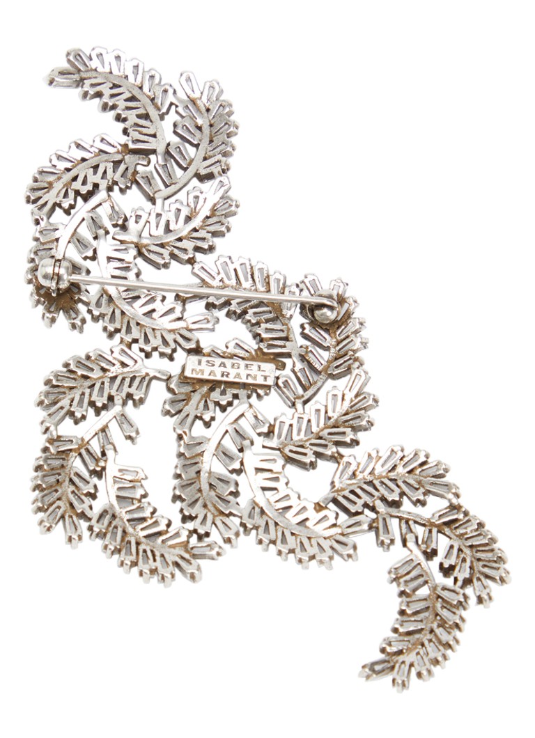 Isabel Marant Dames Festive Feather broche met kristal in de kleur Wit, maat: ONE SIZE
