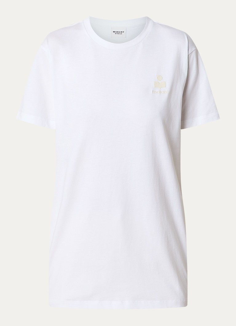 Isabel Marant Dames Aby T-shirt met logoborduring in de kleur Wit, maat: XL
