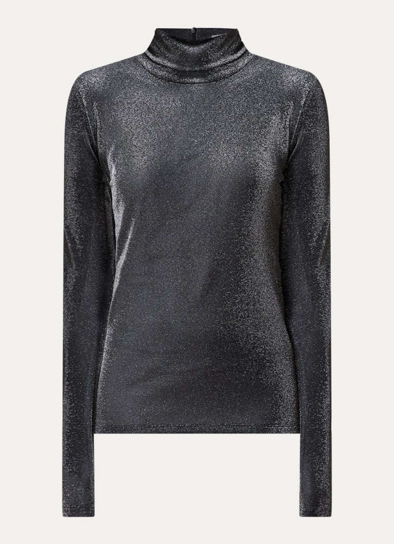 Isabel Marant Dames Jadia semi-transparante top met lurex in de kleur Antraciet, maat: 42