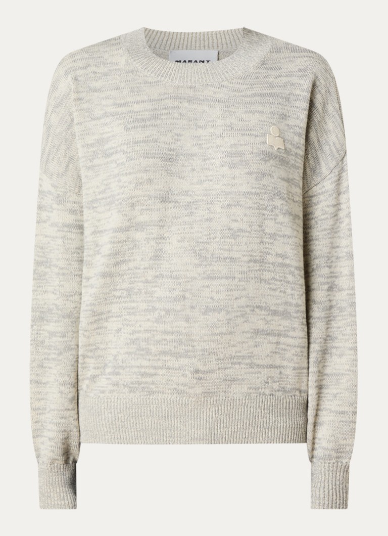 Isabel Marant Dames Masan grofgebreide trui in wolblend met gemêleerd dessin in de kleur Grijsmele, maat: 42
