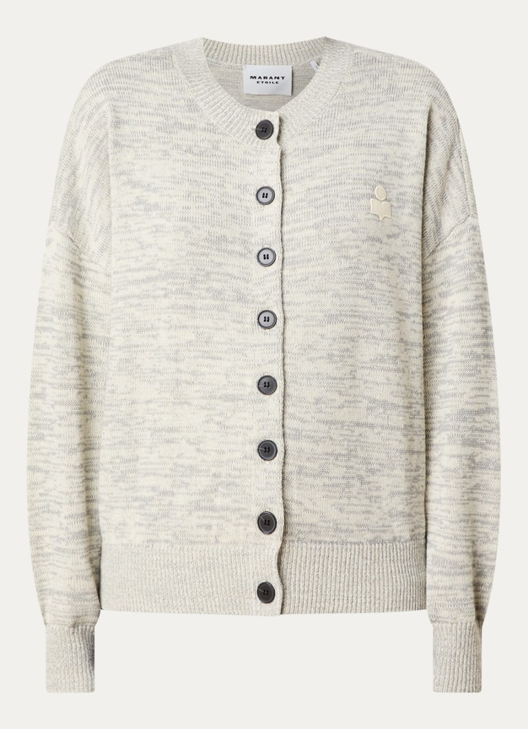 Isabel Marant Dames Nouny grofgebreid vest in wolblend met gemêleerd dessin in de kleur Grijsmele, maat: 36