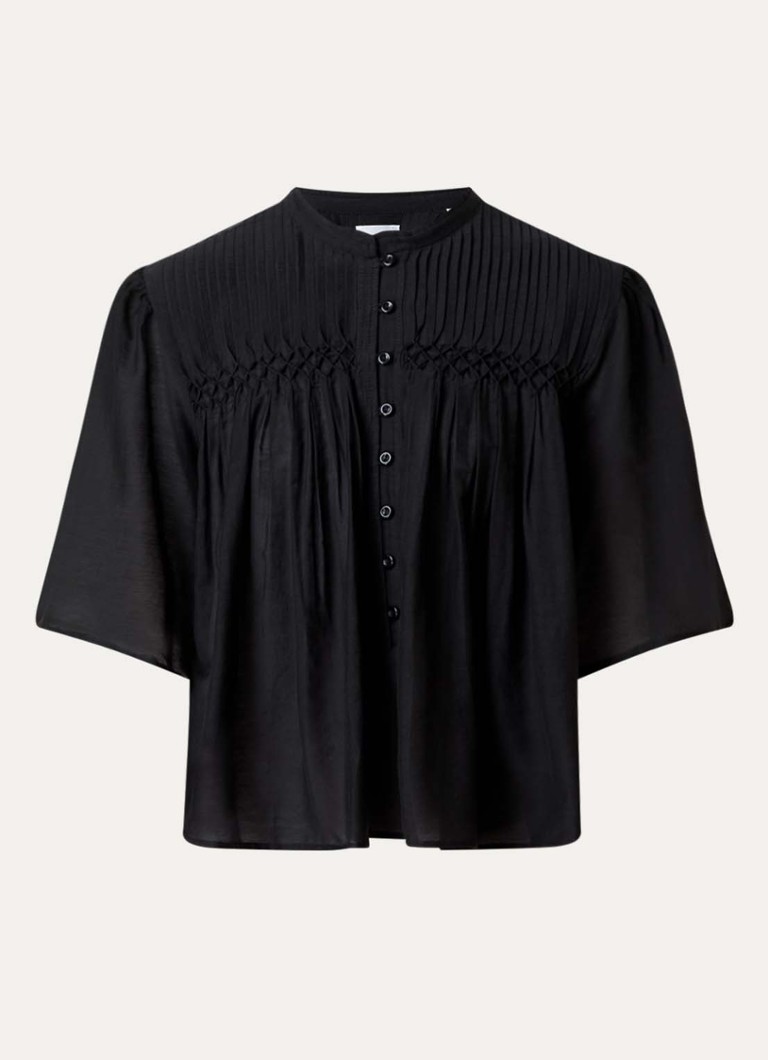 Isabel Marant Dames Destiny tuniek met smockwerk in de kleur Zwart, maat: 40