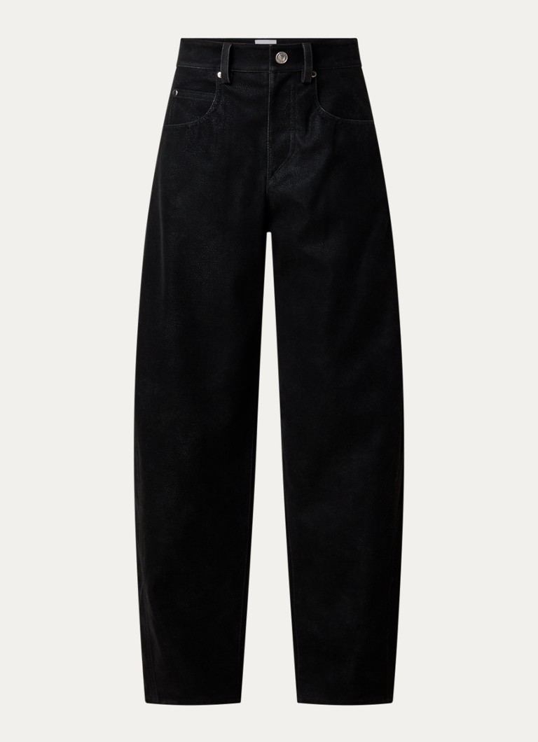 Isabel Marant Dames Belky high waist straight leg jeans met steekzakken in de kleur Zwart, maat: 36