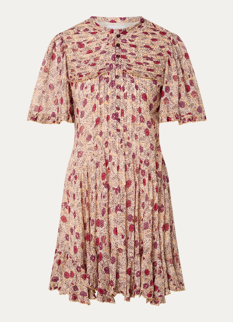 Isabel Marant Dames Daynia mini blousejurk met print in de kleur Oranje, maat: 36