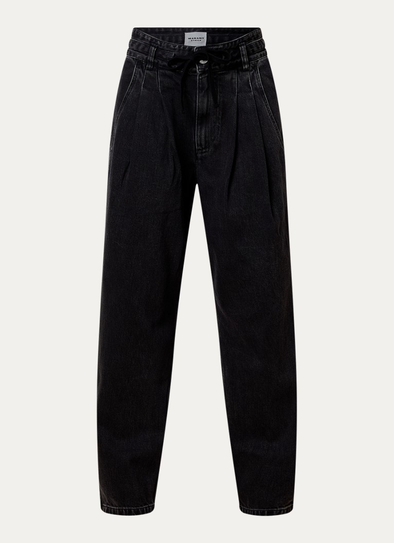 Isabel Marant Dames Ilsa high waist tapered jeans met koord in de kleur Zwart, maat: 38