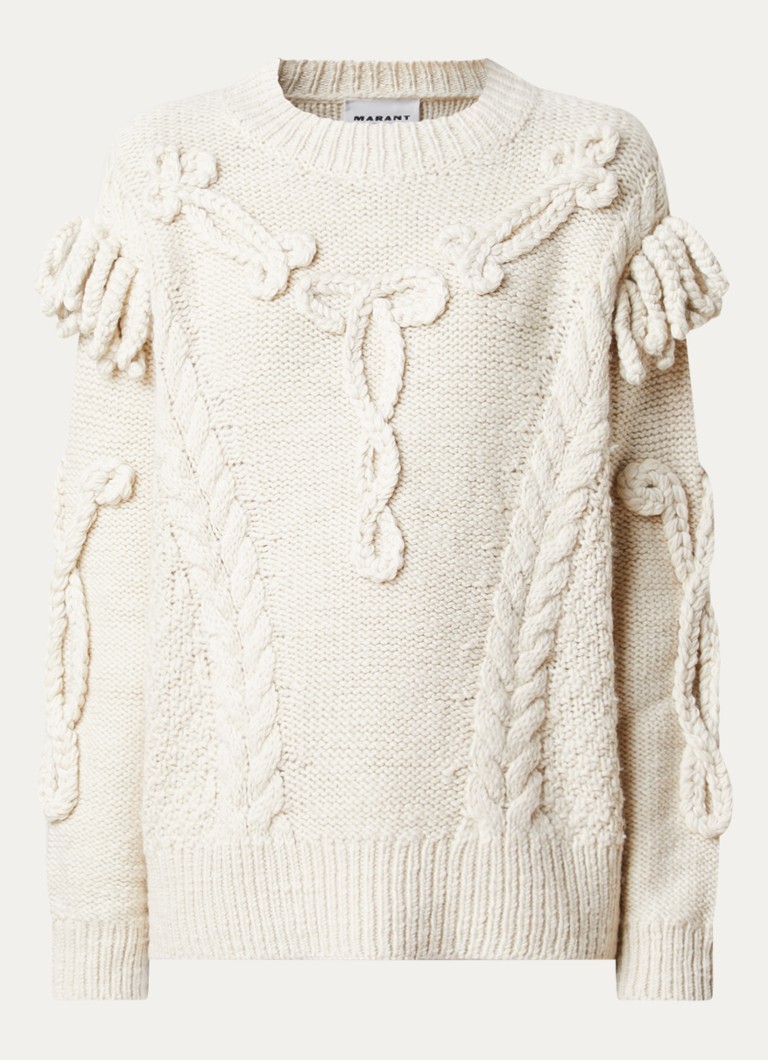 Isabel Marant Dames Katria grofgebreide trui in wolblend in de kleur Ivoor, maat: 34