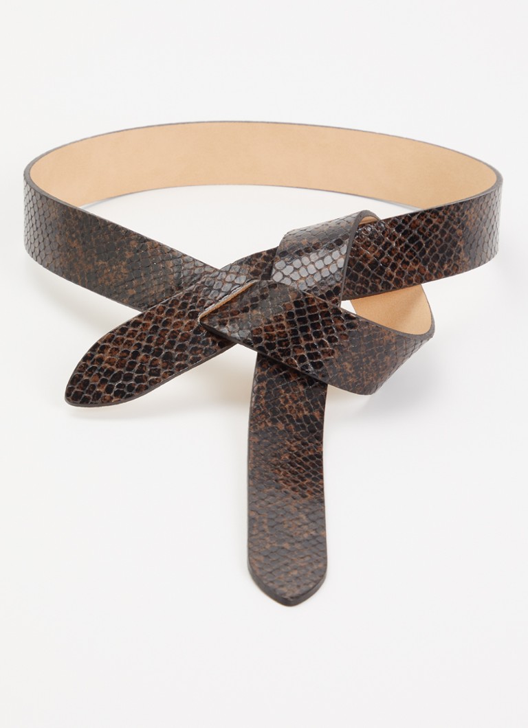 Isabel Marant Dames Lecce riem van leer met slangenprint in de kleur Donkerbruin, maat: S