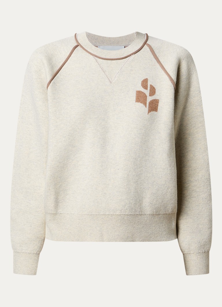 Isabel Marant Dames Loriby sweater in wolblend met logo in de kleur Khaki, maat: 34
