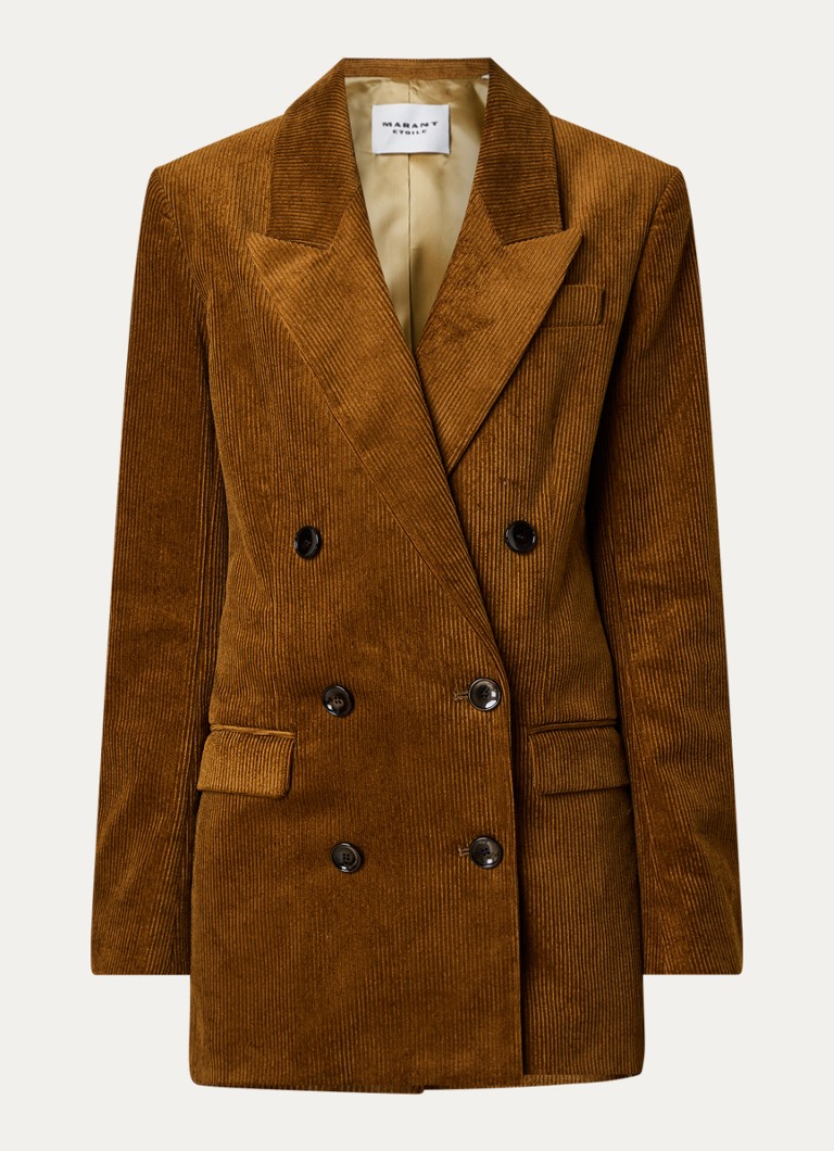 Isabel Marant Dames Rasma double-breasted blazer van corduroy in de kleur Cognac, maat: 40