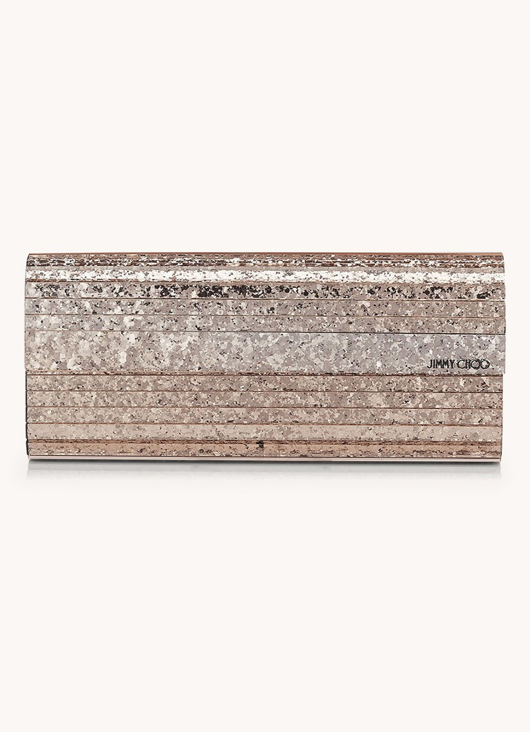 Jimmy Choo Dames Sweetie Shadow clutch met lamsleren details in de kleur Roségoud