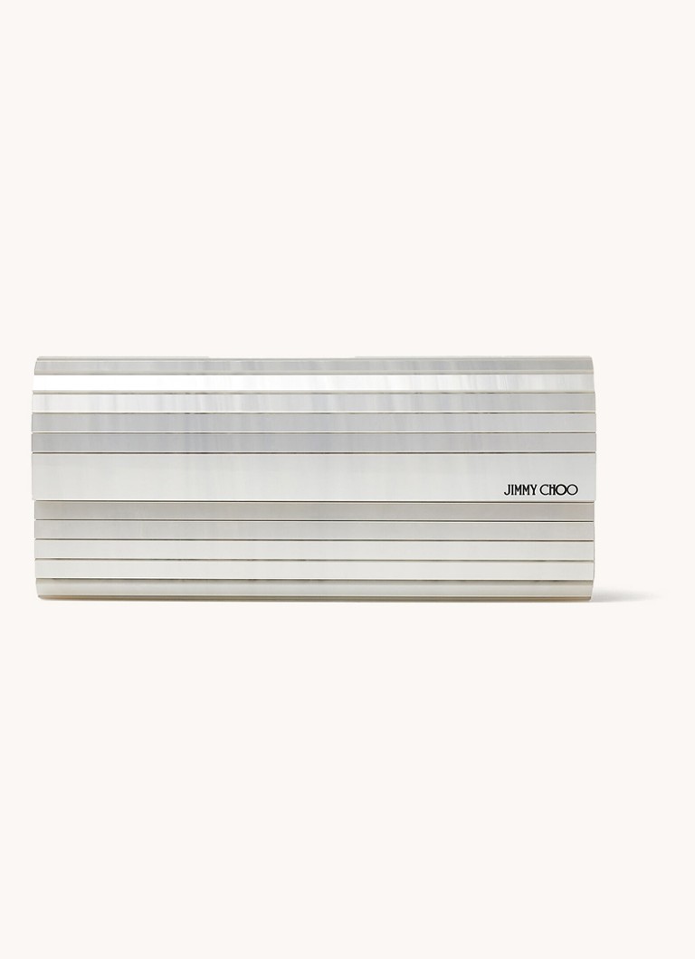 Jimmy Choo Dames Sweetie Mother Of Pearl clutch met geitenleren details in de kleur Parelmoer