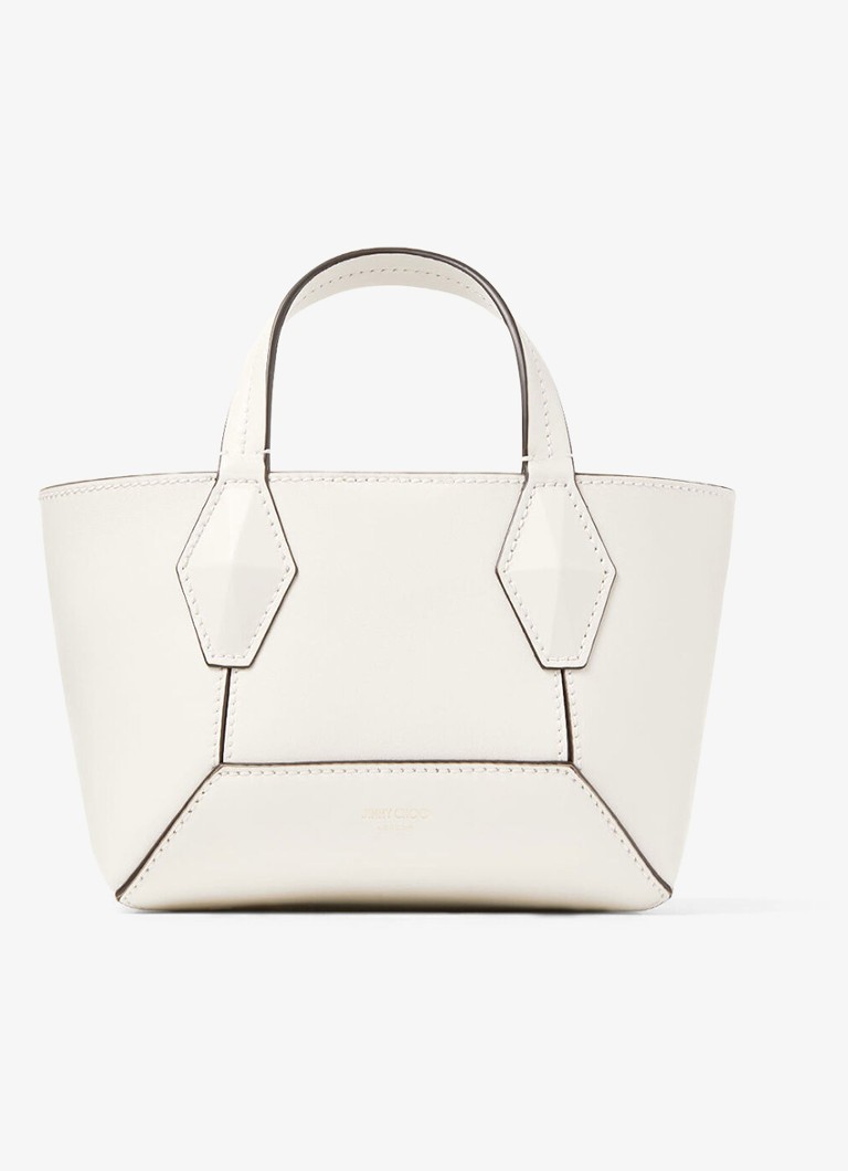 Jimmy Choo Dames Diamond Tote/XS handtas van kalfsleer in de kleur Gebroken wit