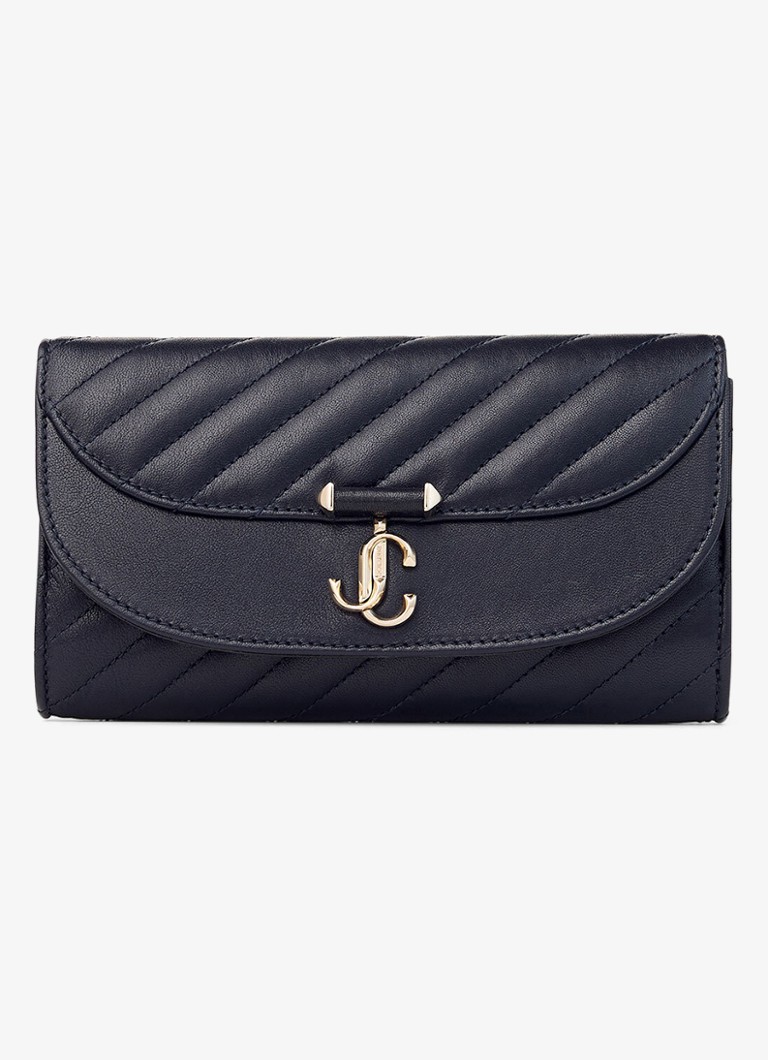 Jimmy Choo Dames Curve clutch van lamsleer met afneembare schouderriem in de kleur Donkerblauw
