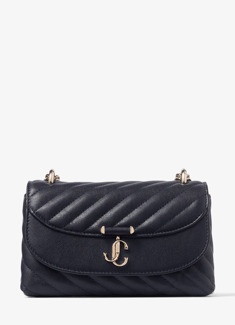 Jimmy Choo Dames Curve S crossbodytas van lamsleer in de kleur Donkerblauw