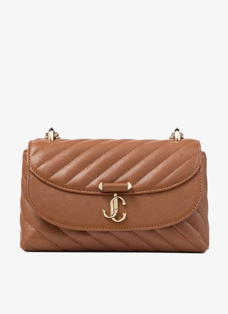 Jimmy Choo Dames Curve S crossbodytas van schapenleer in de kleur Bruin