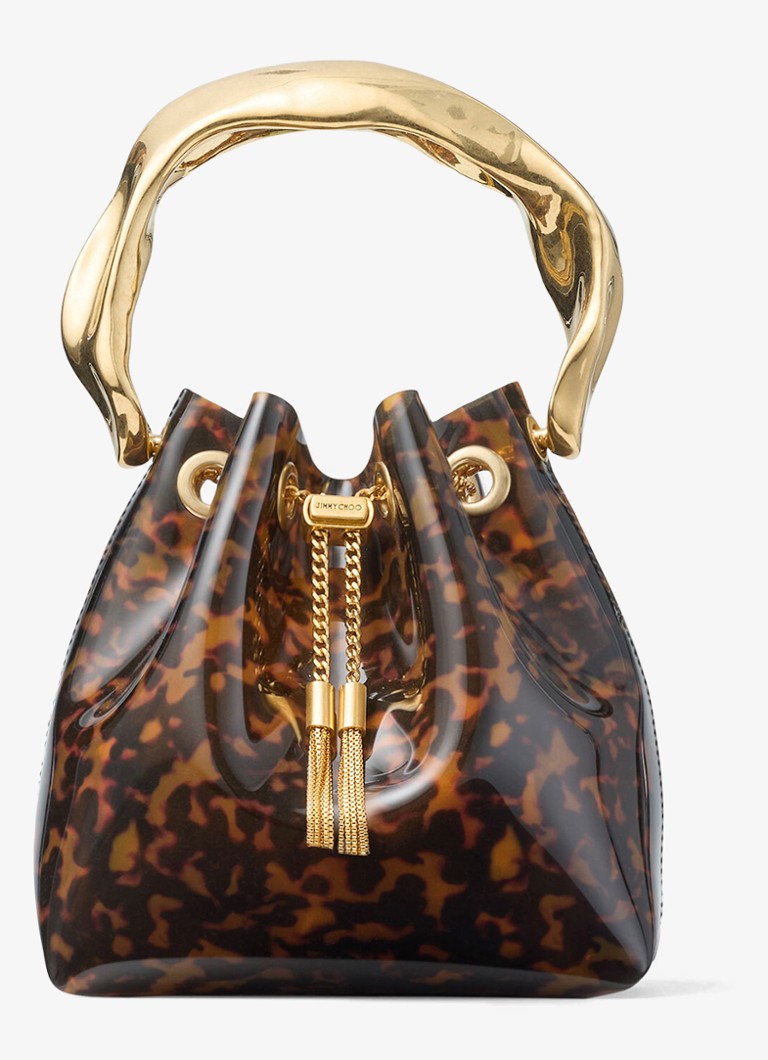 Jimmy Choo Dames Bon Bon handtas met dierenprint in de kleur Bruin