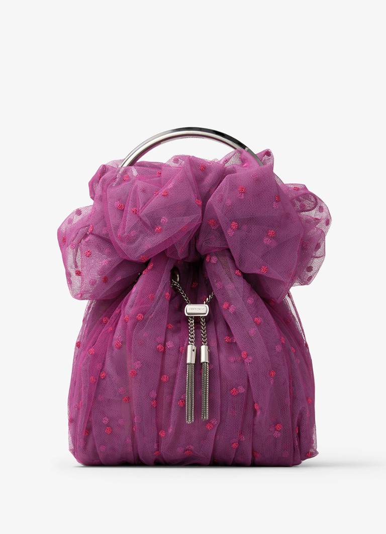 Jimmy Choo Dames Bon Bon handtas van mesh in de kleur Paars