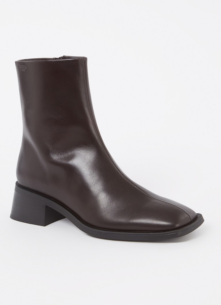 Vagabond Shoemakers Dames Blanca enkellaarsje van leer in de kleur Donkerbruin, maat: 37