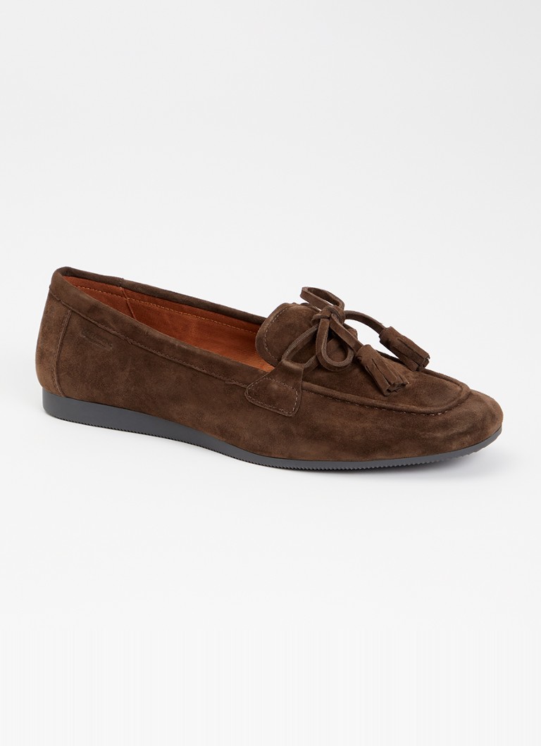 Vagabond Shoemakers Dames Hillary loafer van suède in de kleur Donkerbruin, maat: 41
