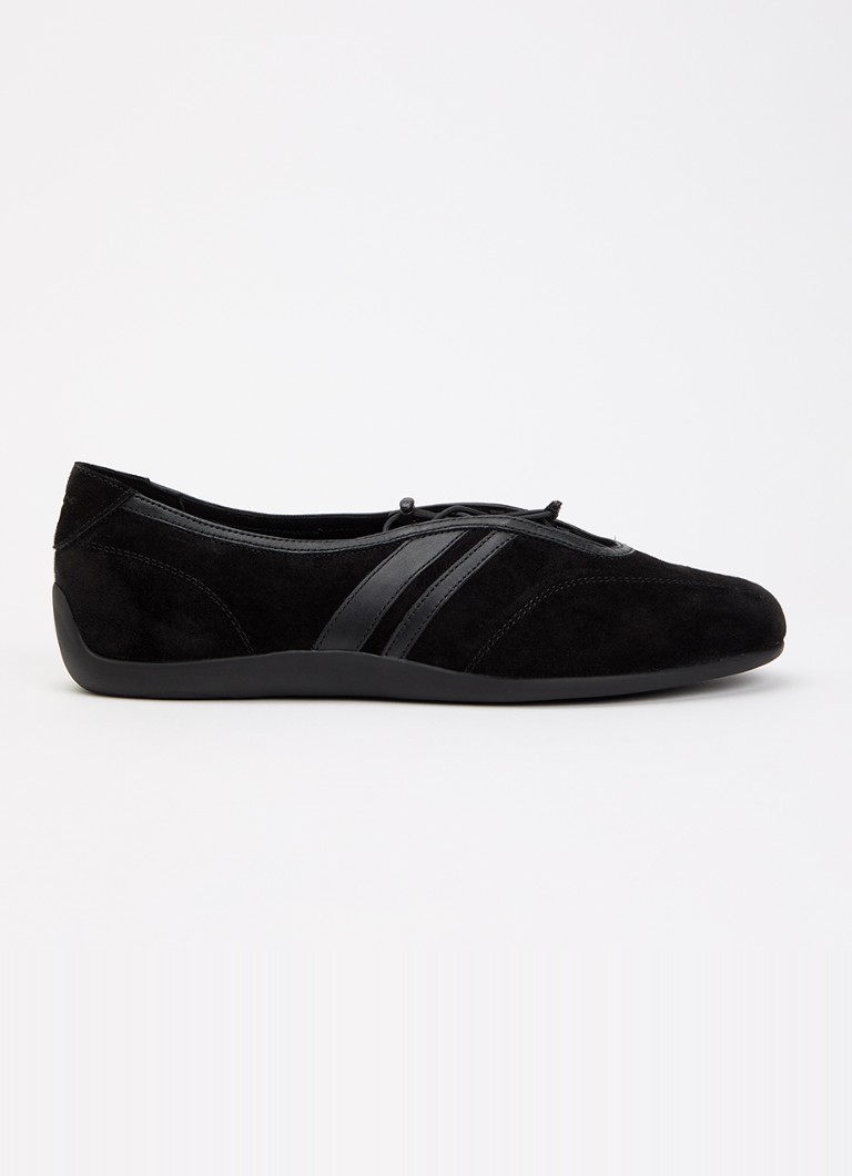 Vagabond Shoemakers Dames Hollie ballerina van suéde met leren details in de kleur Zwart, maat: 36