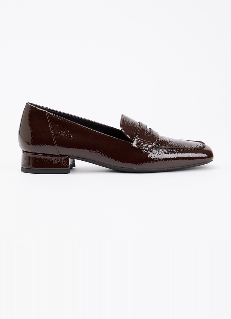 Vagabond Shoemakers Dames Debbi loafer van leer met lakfinish in de kleur Donkerrood, maat: 38