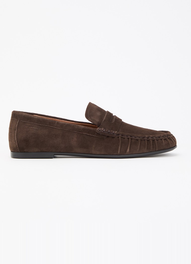 Vagabond Shoemakers Dames Aleya loafer van geitensuède in de kleur Donkerbruin, maat: 39