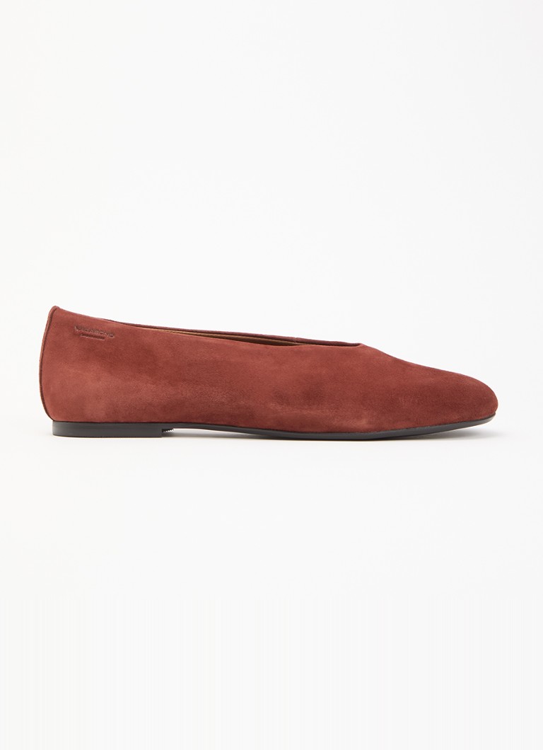 Vagabond Shoemakers Dames Aleya ballerina van geitensuède in de kleur Steenrood, maat: 39