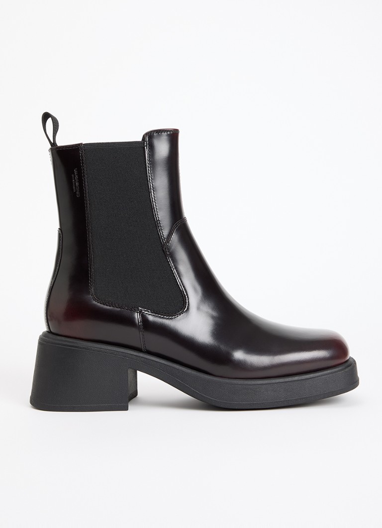Vagabond Shoemakers Dames Dorah chelsea boot van leer in de kleur Bordeauxrood, maat: 37